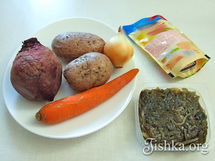 "Шуба" без селедки (с морской капустой) - Кулинарный пошаговый рецепт с ...